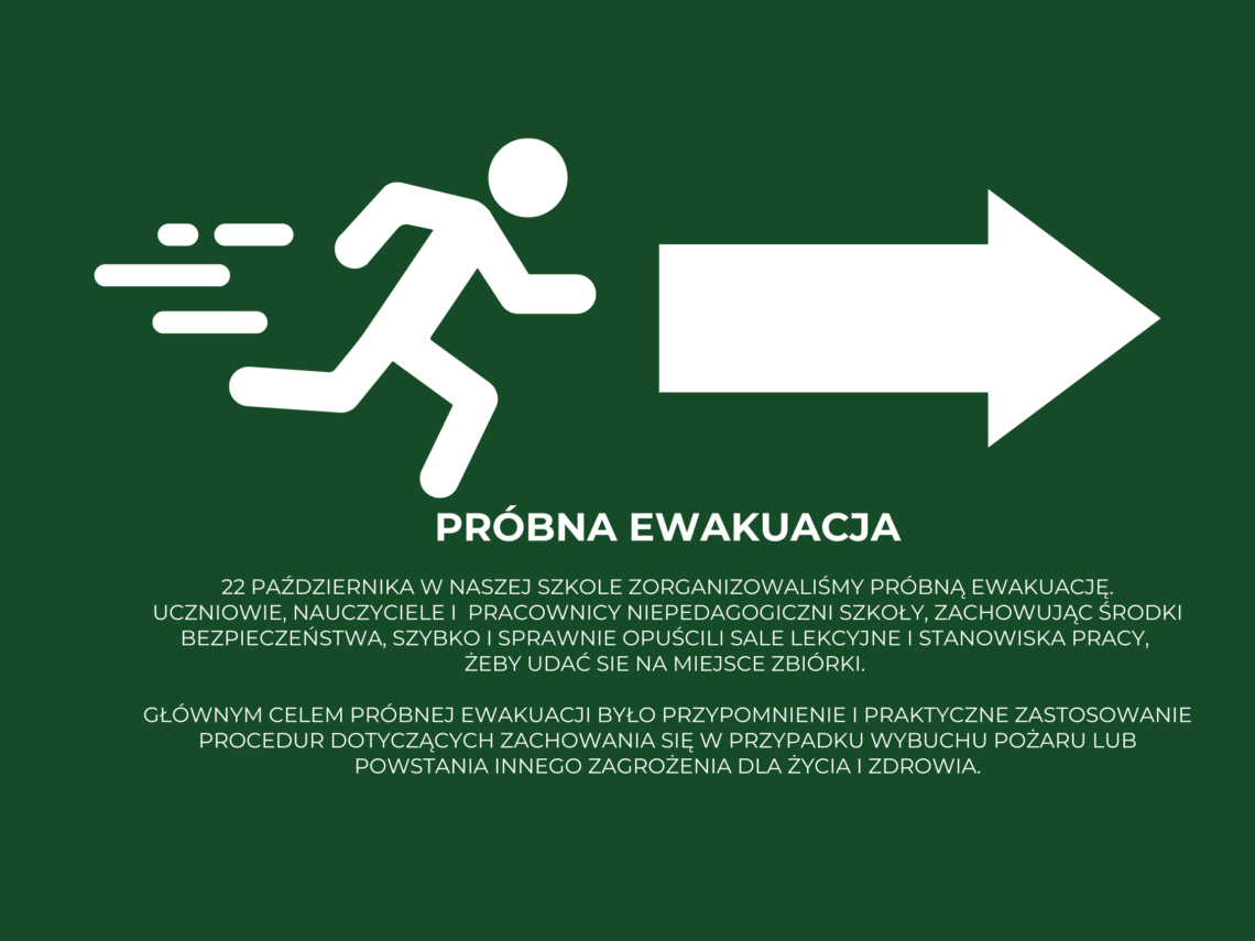 Green and White Simple Evacuation Route Yard Sign